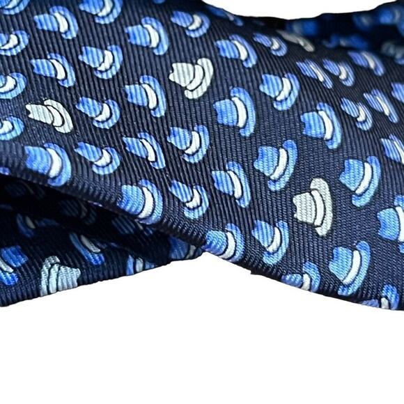 Jos A Bank Joseph 1905 Blue Fedora Hat Print Mens 100% Silk Necktie Neck Tie - Picture 5 of 15